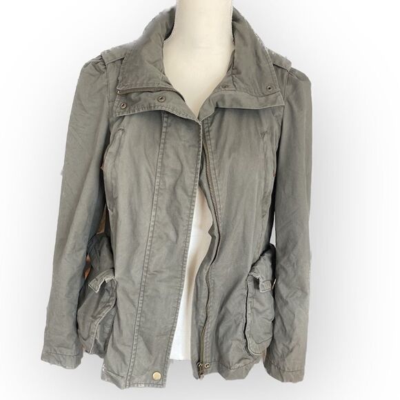 Zara Military Drawstring Waist Jacket Wilderness Utility Streetwear - Picture 2 of 9